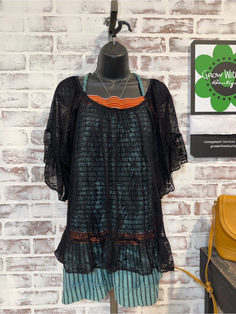Black Lace Overlay top